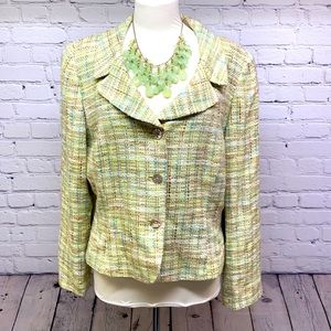 Tahari Tweed Plaid Muti Colored Blazer